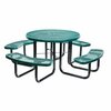 Vestil Metal Round Picnic Table, 81-1/4", green PT-MX-RT-46-GN